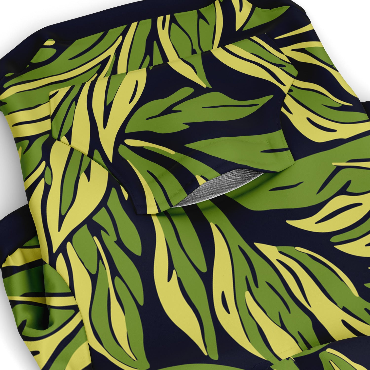 Pocket preview of Jungle Leaf dog hoodie.