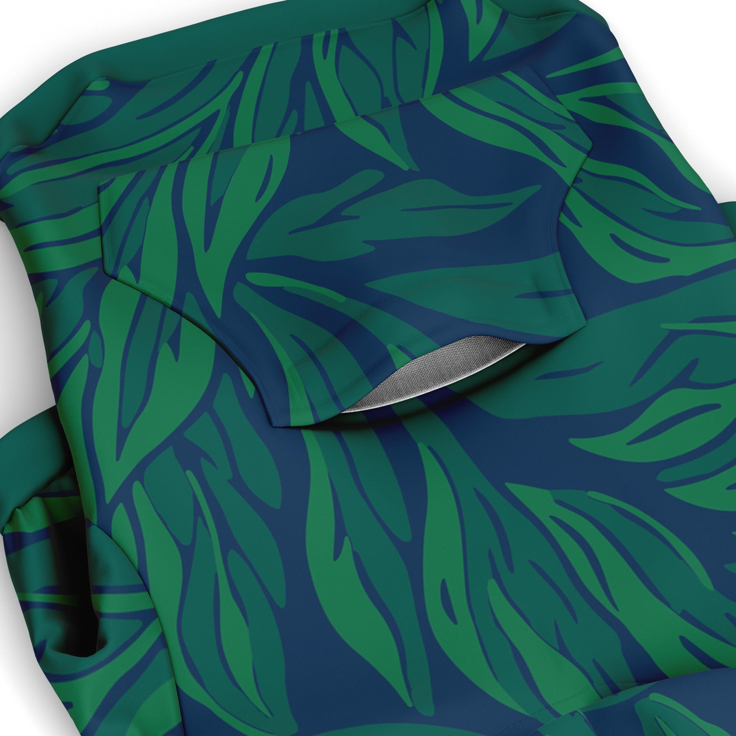 Pocket preview of Lagoon Leaf dog hoodie.