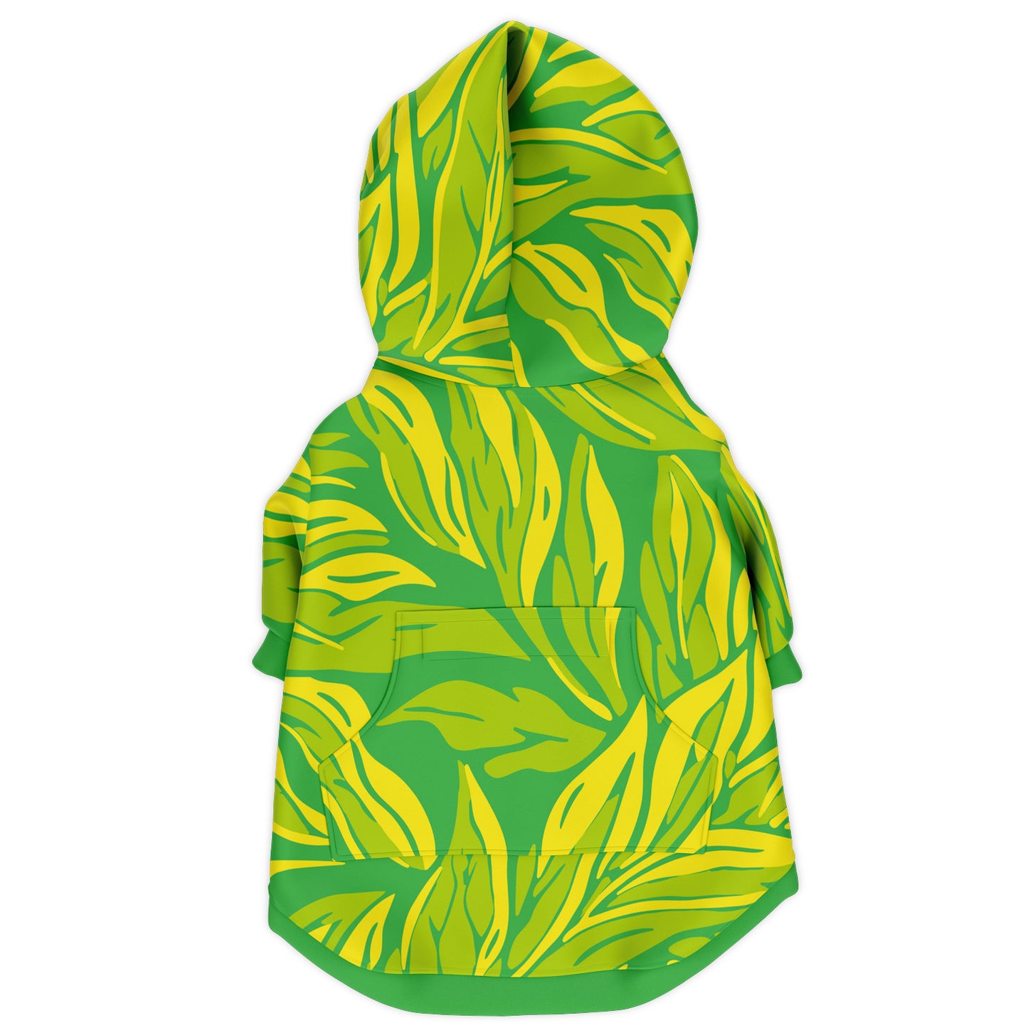 Back preview of Lime Leaf dog hoodie.