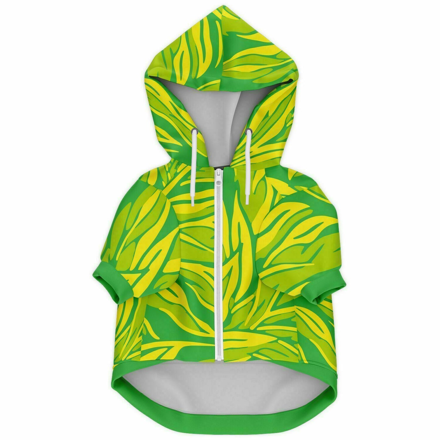 Front preview of Lime Leaf dog hoodie.