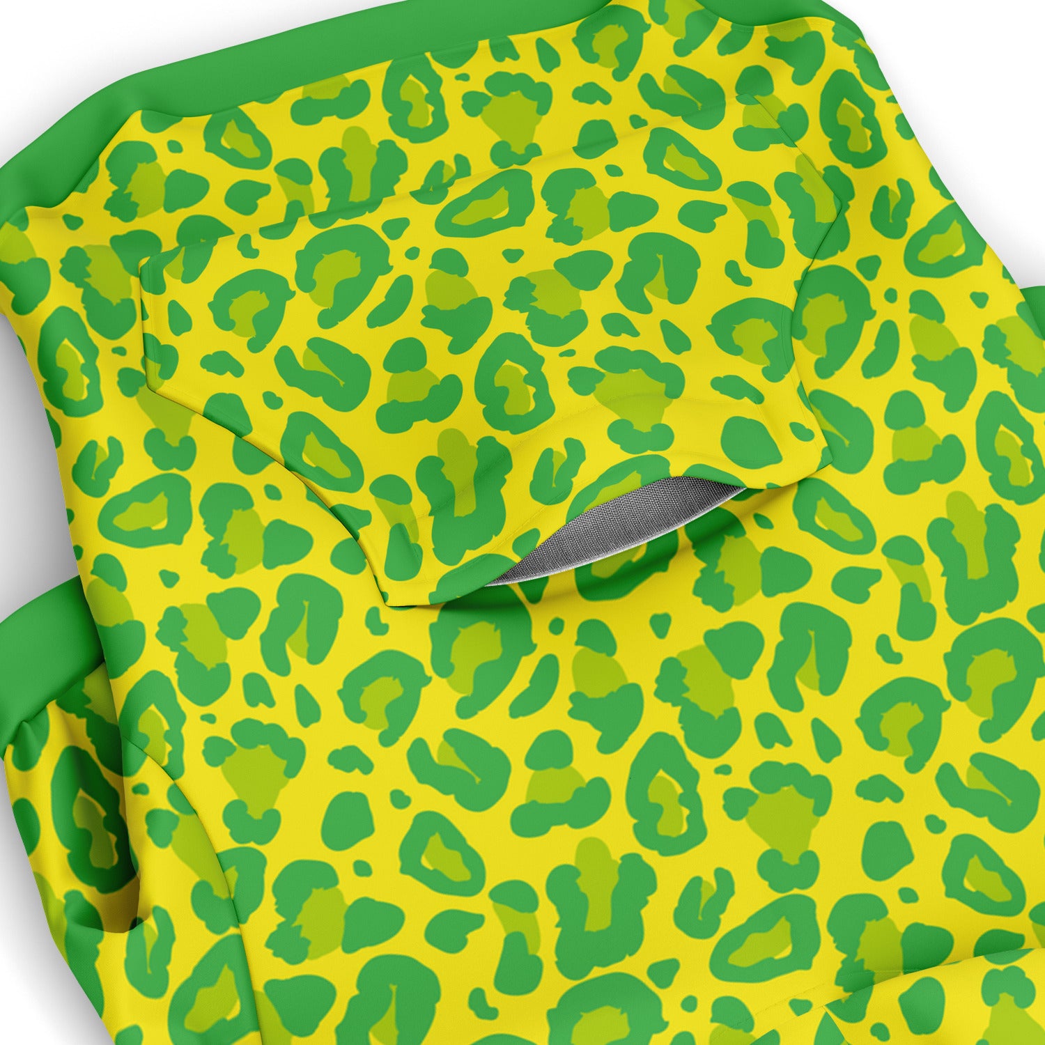 Pocket preview of Luminous-Green Leopard dog hoodie.