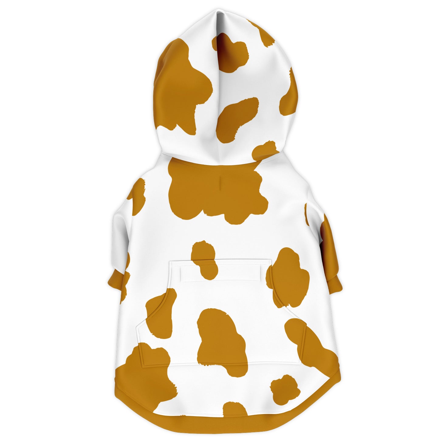 Back preview of Mustard Cow dog hoodie.