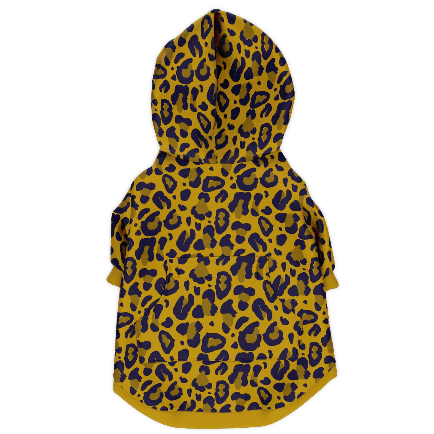 Back preview of Mustard Leopard dog hoodie.