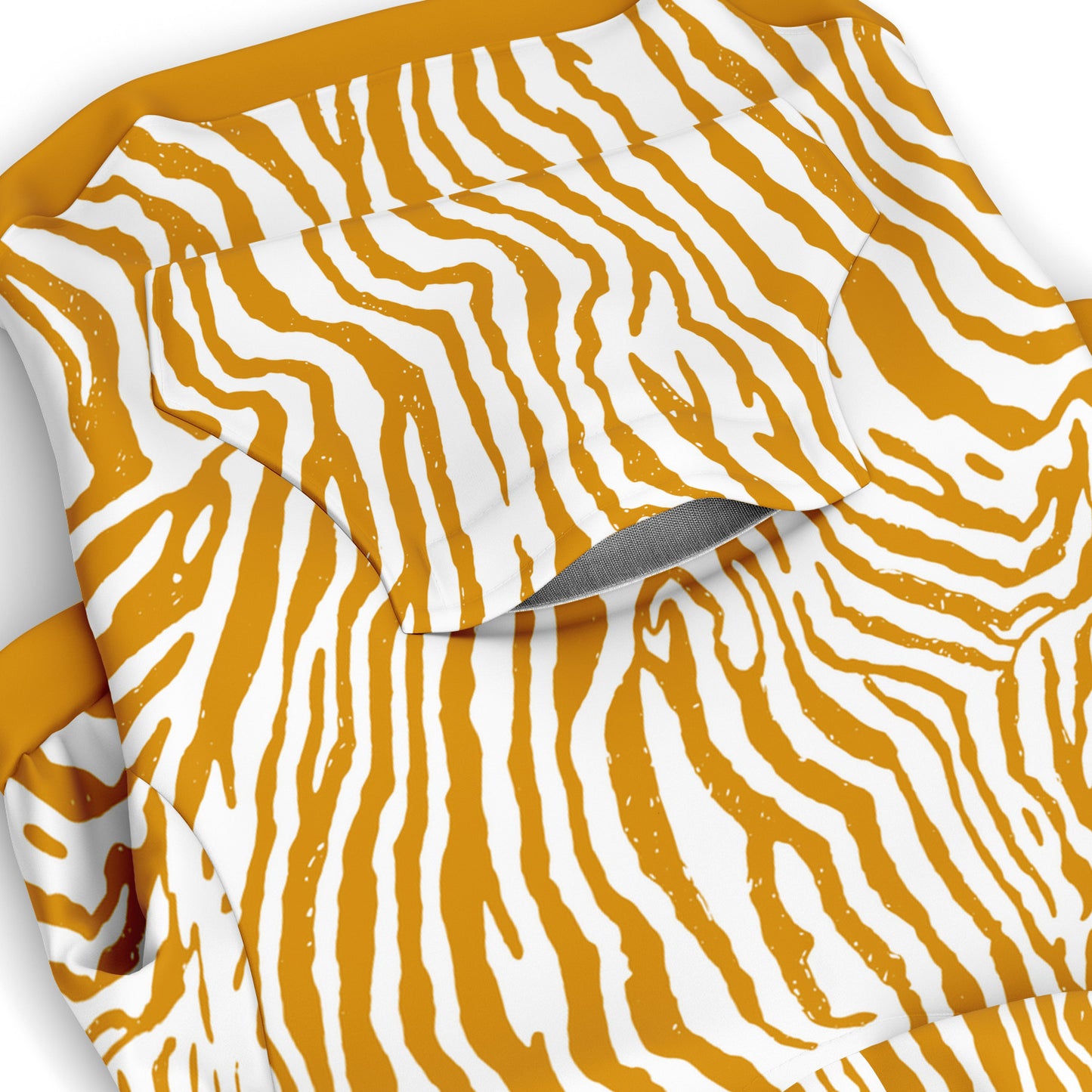 Pocket preview of Mustard Zebra dog hoodie.