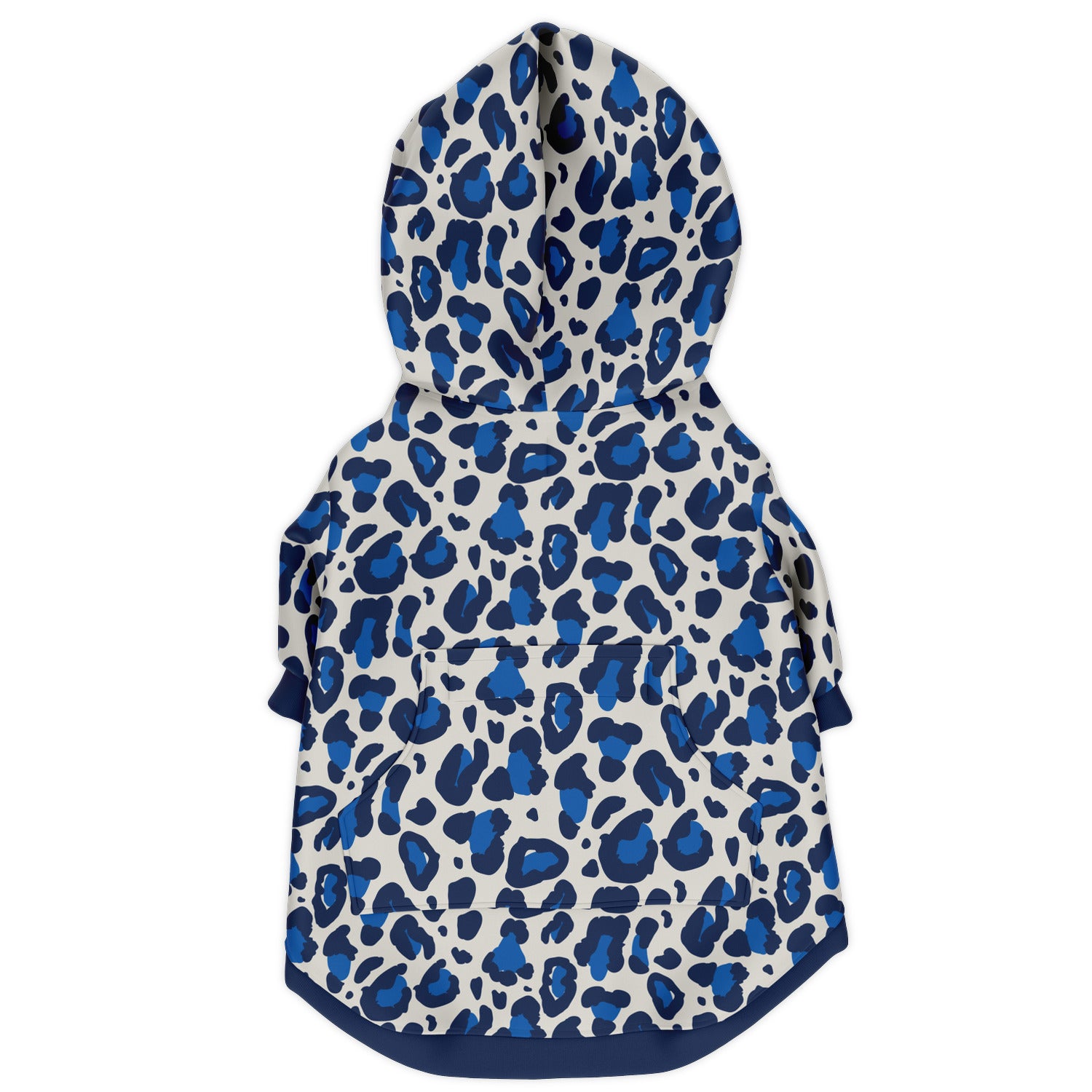 Back preview of Ocean-Breeze Leopard dog hoodie.