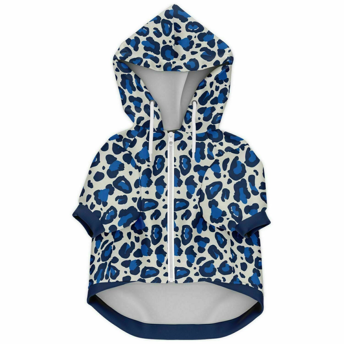 Front preview of Ocean-Breeze Leopard dog hoodie.