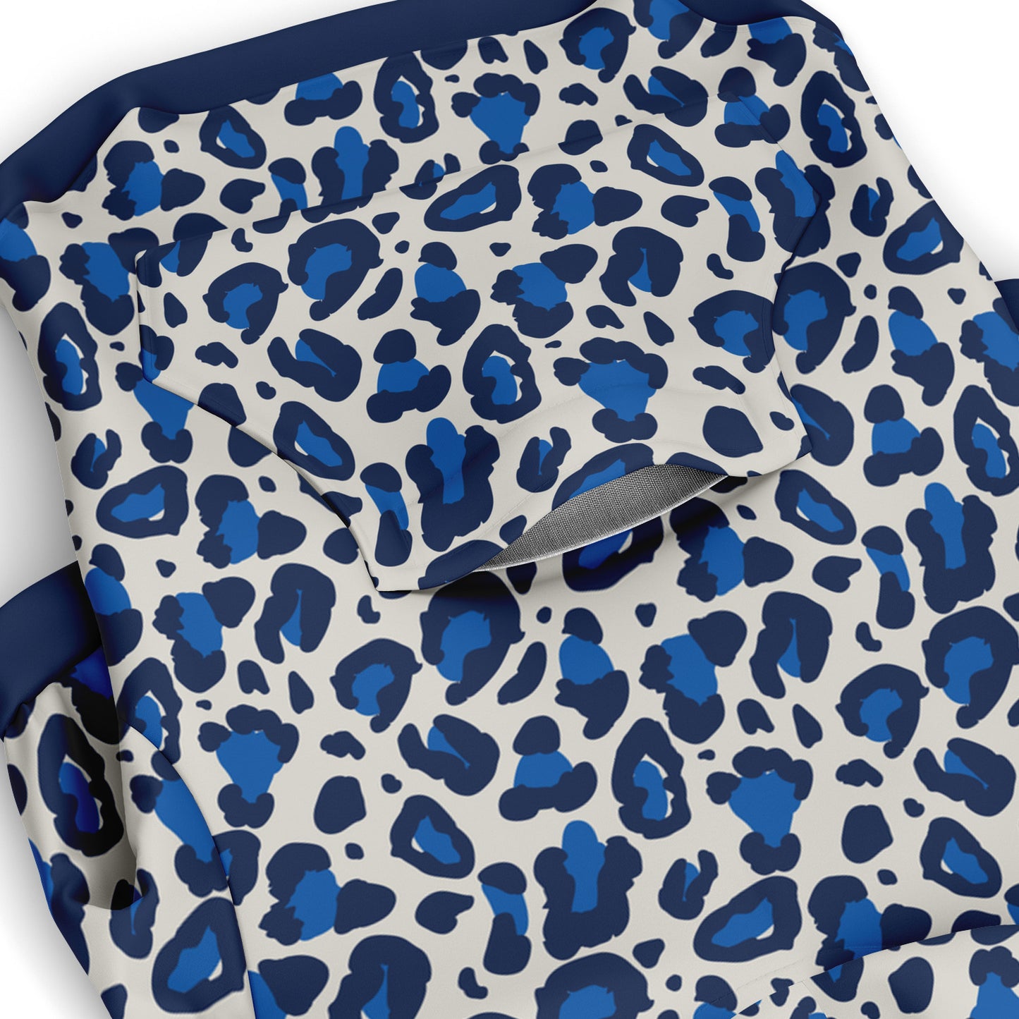 Pocket preview of Ocean-Breeze Leopard dog hoodie.