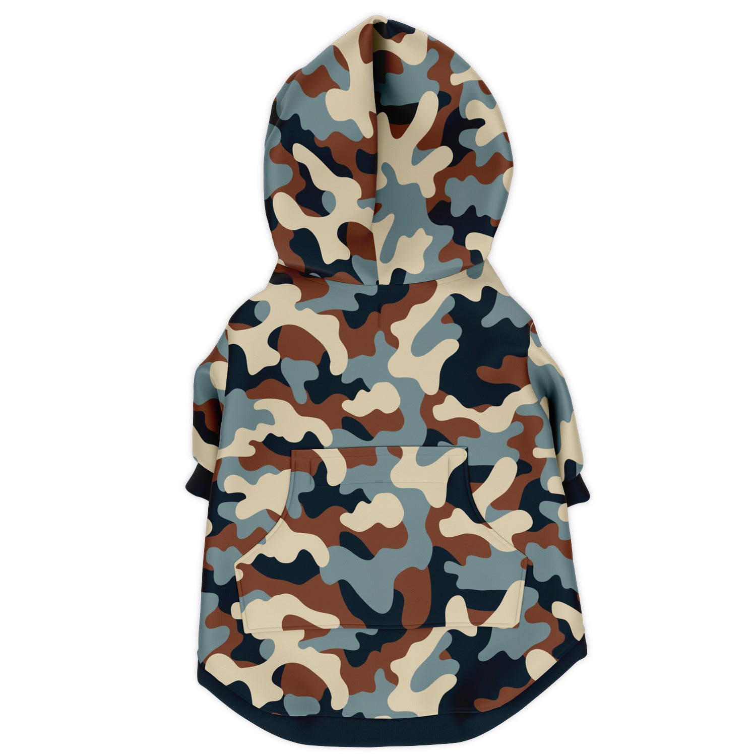 Back preview of Ocean-Desert Camo dog hoodie.