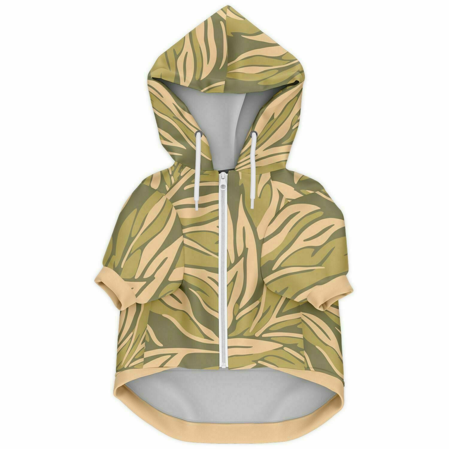 Front preview of Olive Leaf dog hoodie.