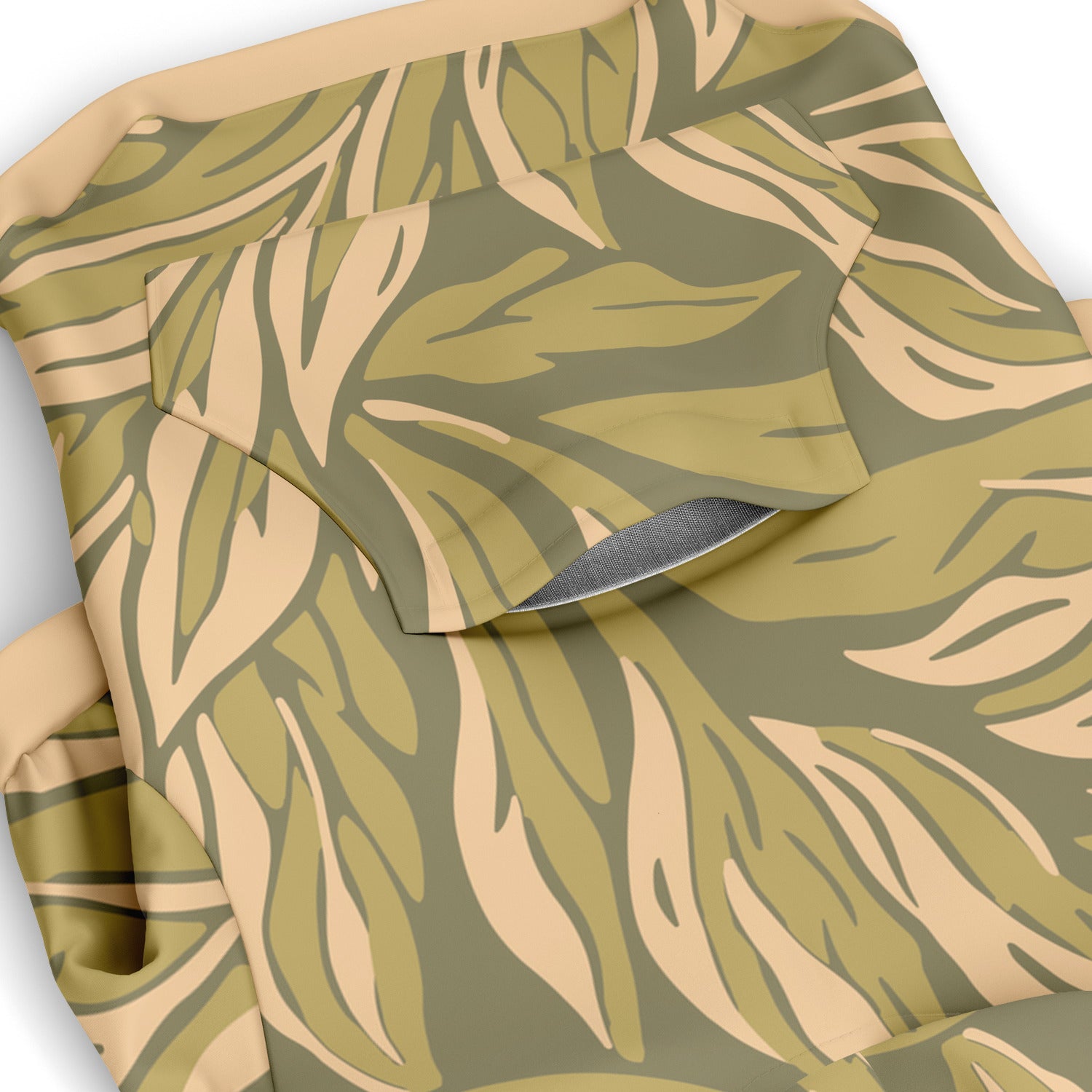 Pocket preview of Olive Leaf dog hoodie.