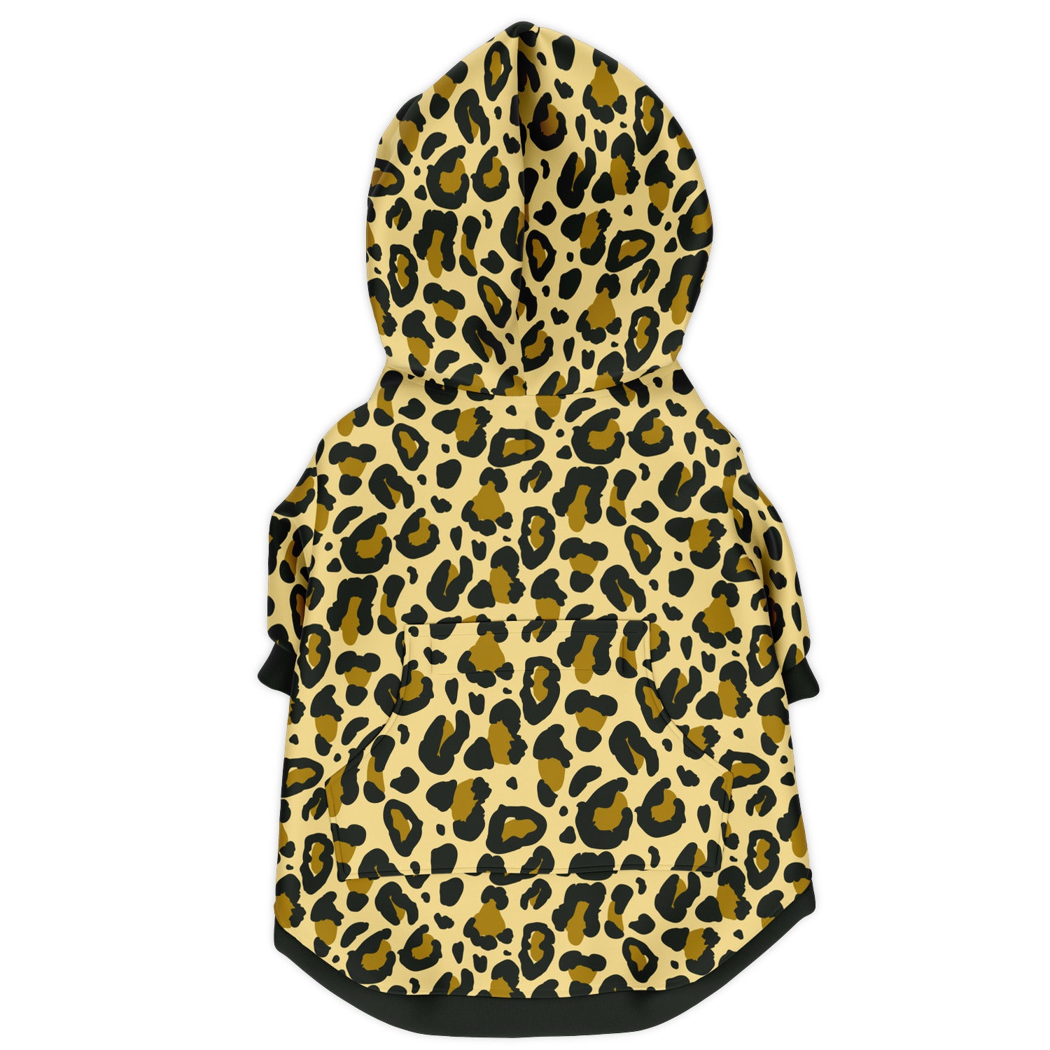 Back preview of Olive Leopard dog hoodie.