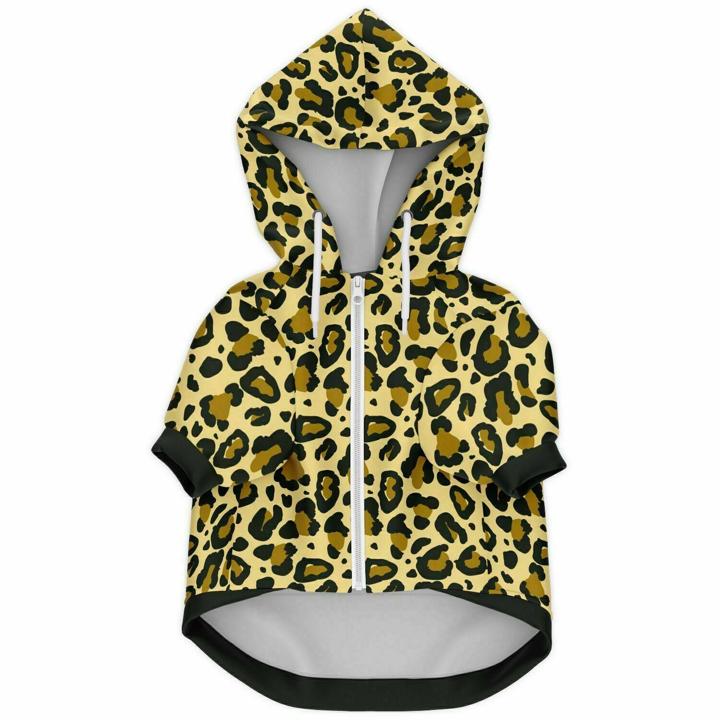 Front preview of Olive Leopard dog hoodie.