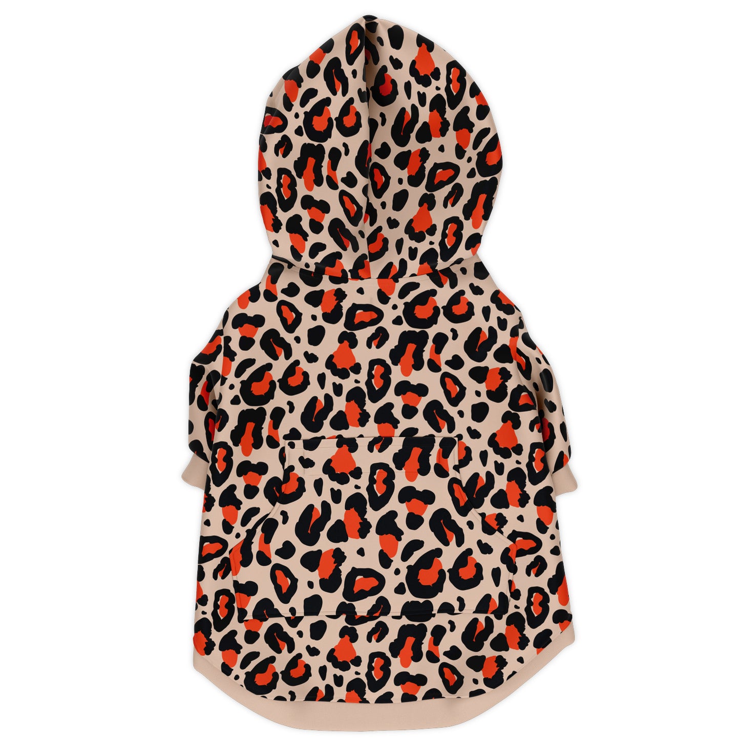 Back preview of Orange Leopard dog hoodie.