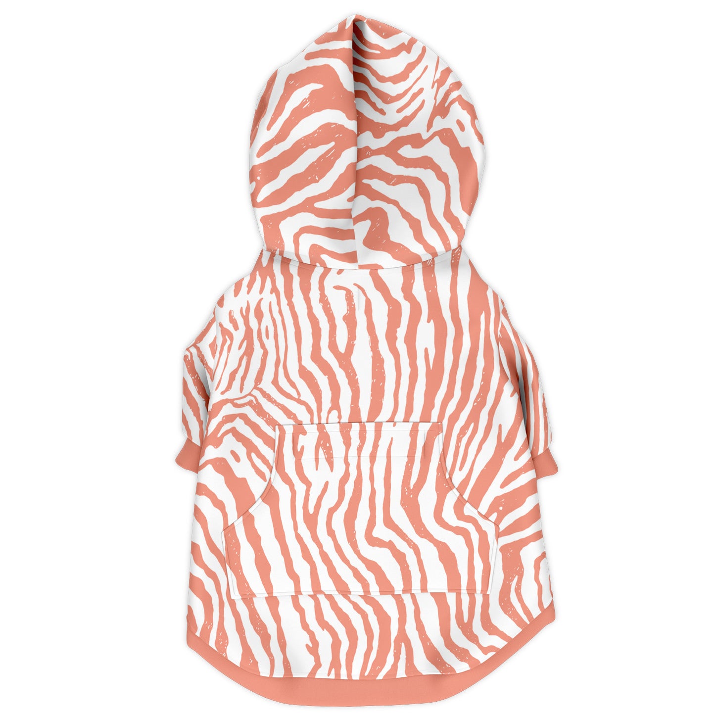 Back preview of Peach Zebra dog hoodie.