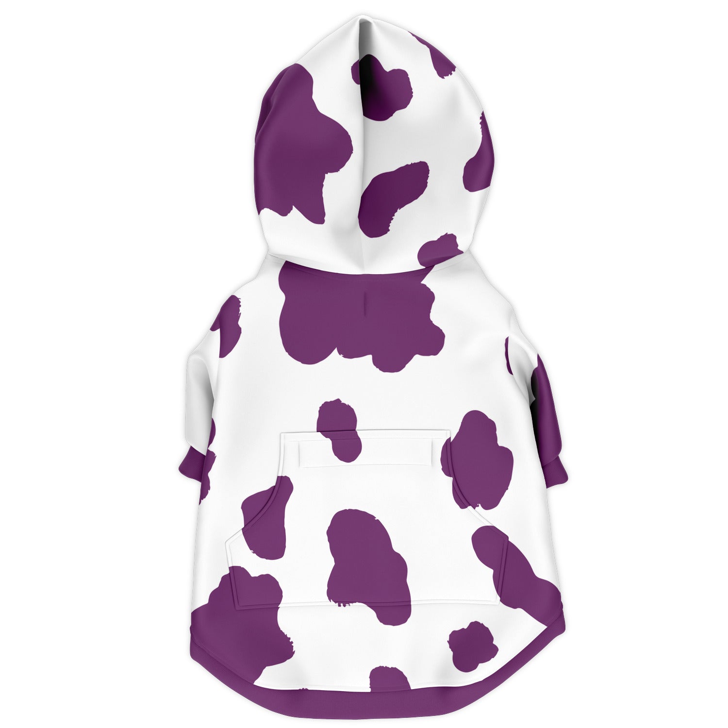 Back preview of Plum Cow dog hoodie.