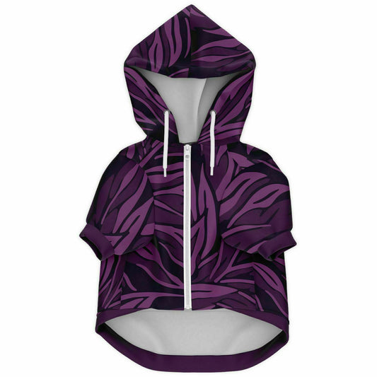 Front preview of Plum Leaf dog hoodie.