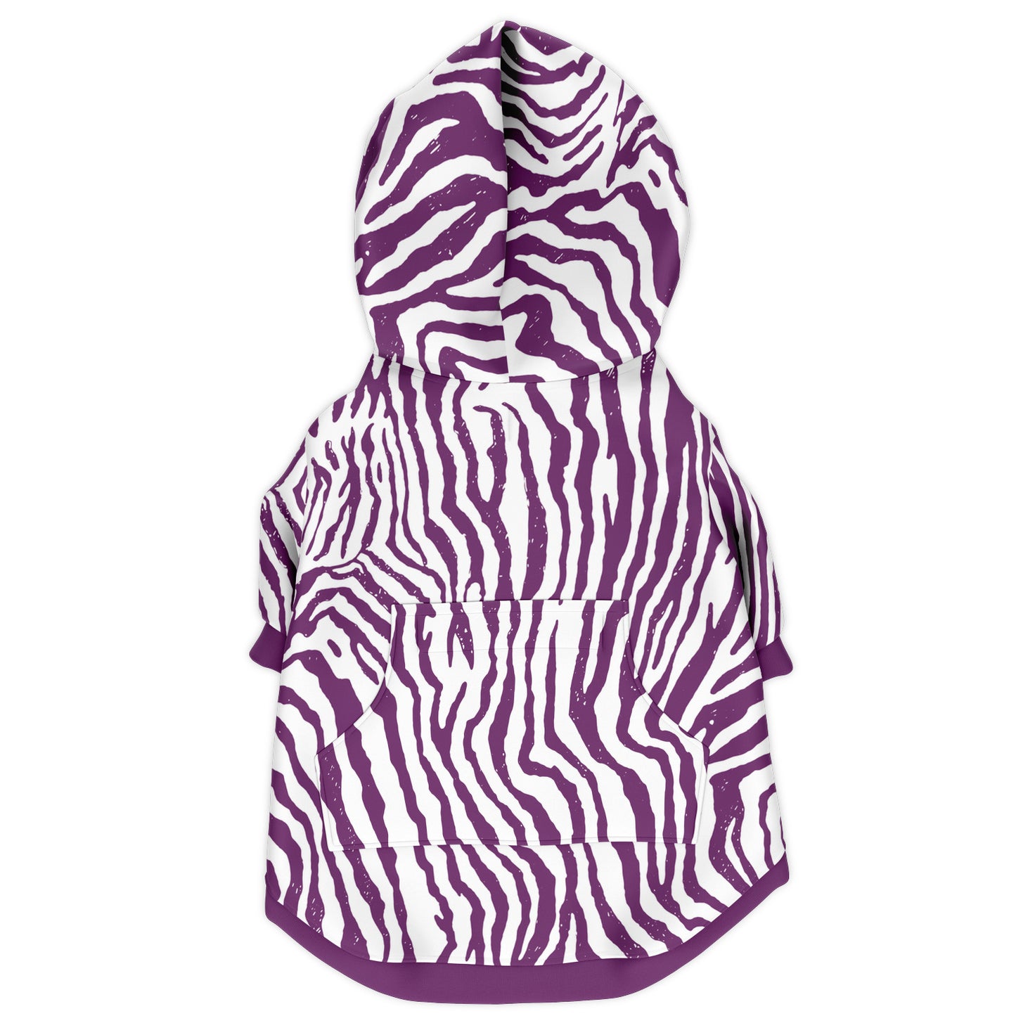 Back preview of Plum Zebra dog hoodie.