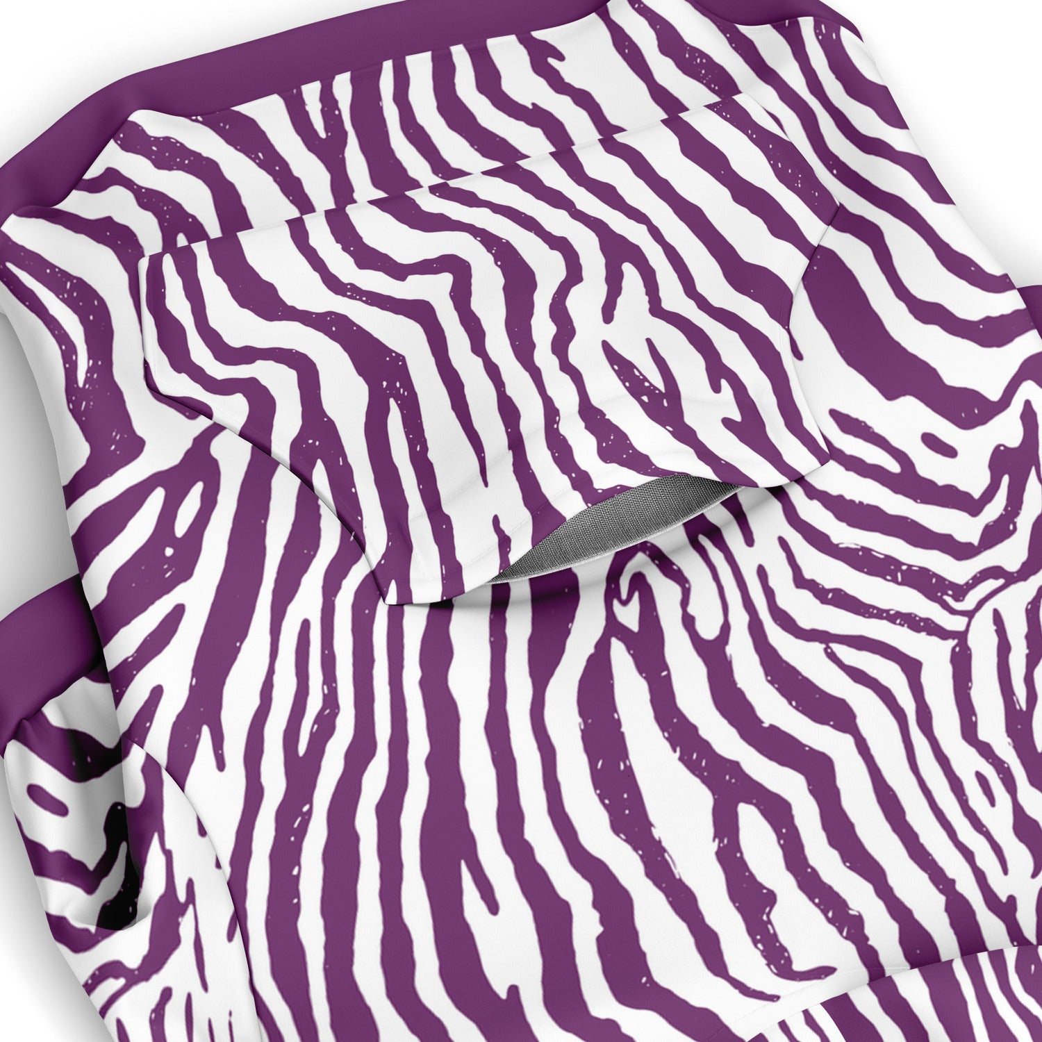 Pocket preview of Plum Zebra dog hoodie.