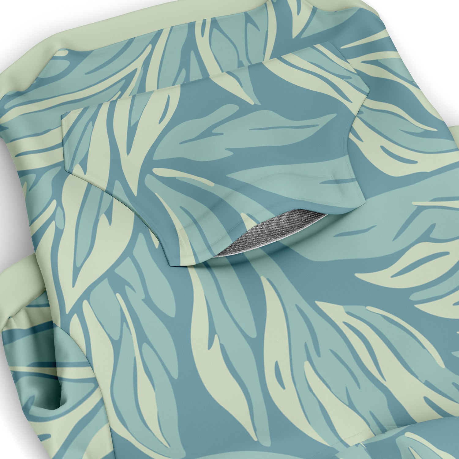 Pocket preview of Pretty-Blue Leaf dog hoodie.