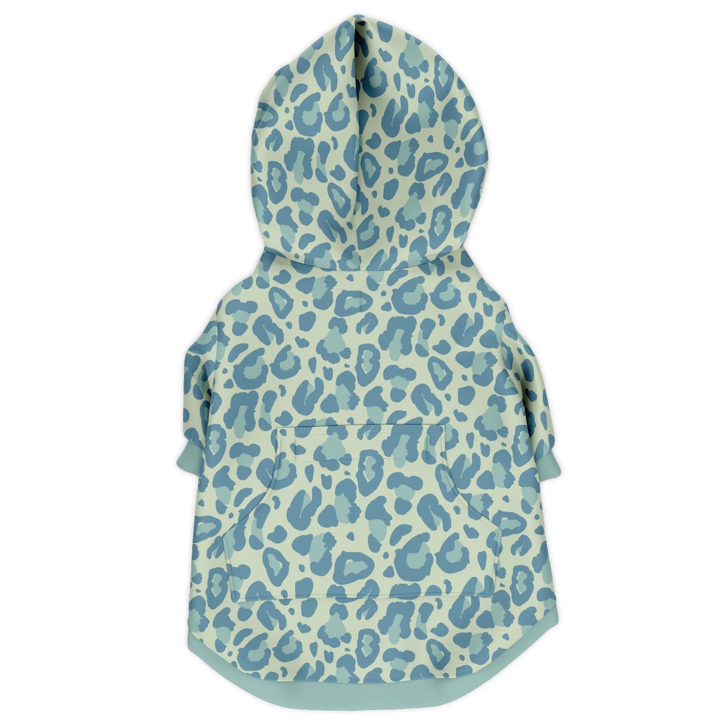 Back preview of Pretty-Blue Leopard dog hoodie.