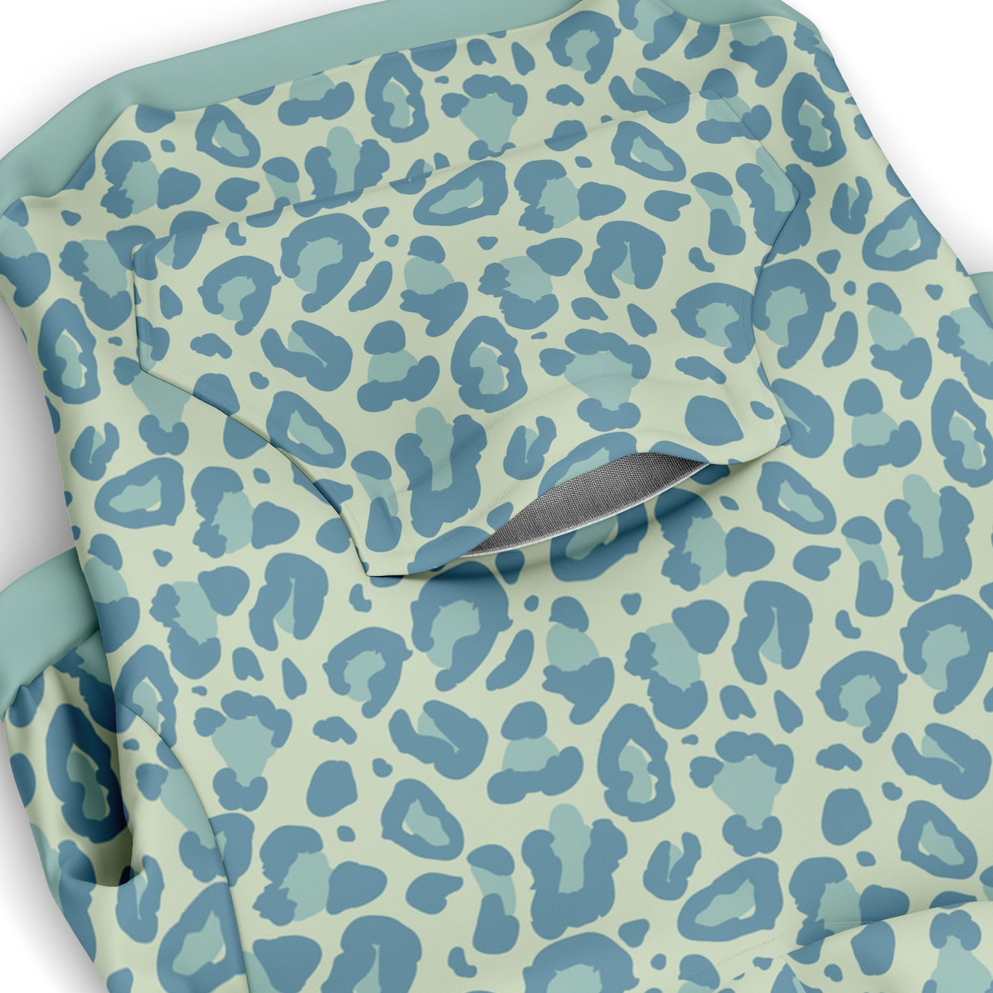 Pocket preview of Pretty-Blue Leopard dog hoodie.