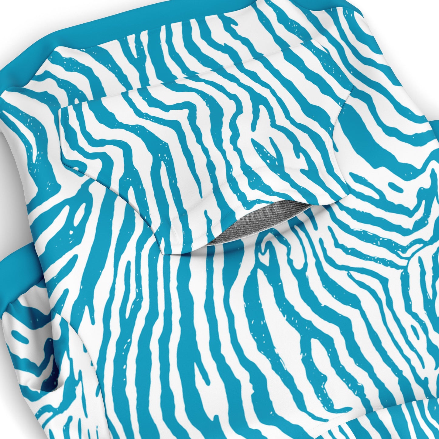 Pocket preview of Pretty-Blue Zebra dog hoodie.