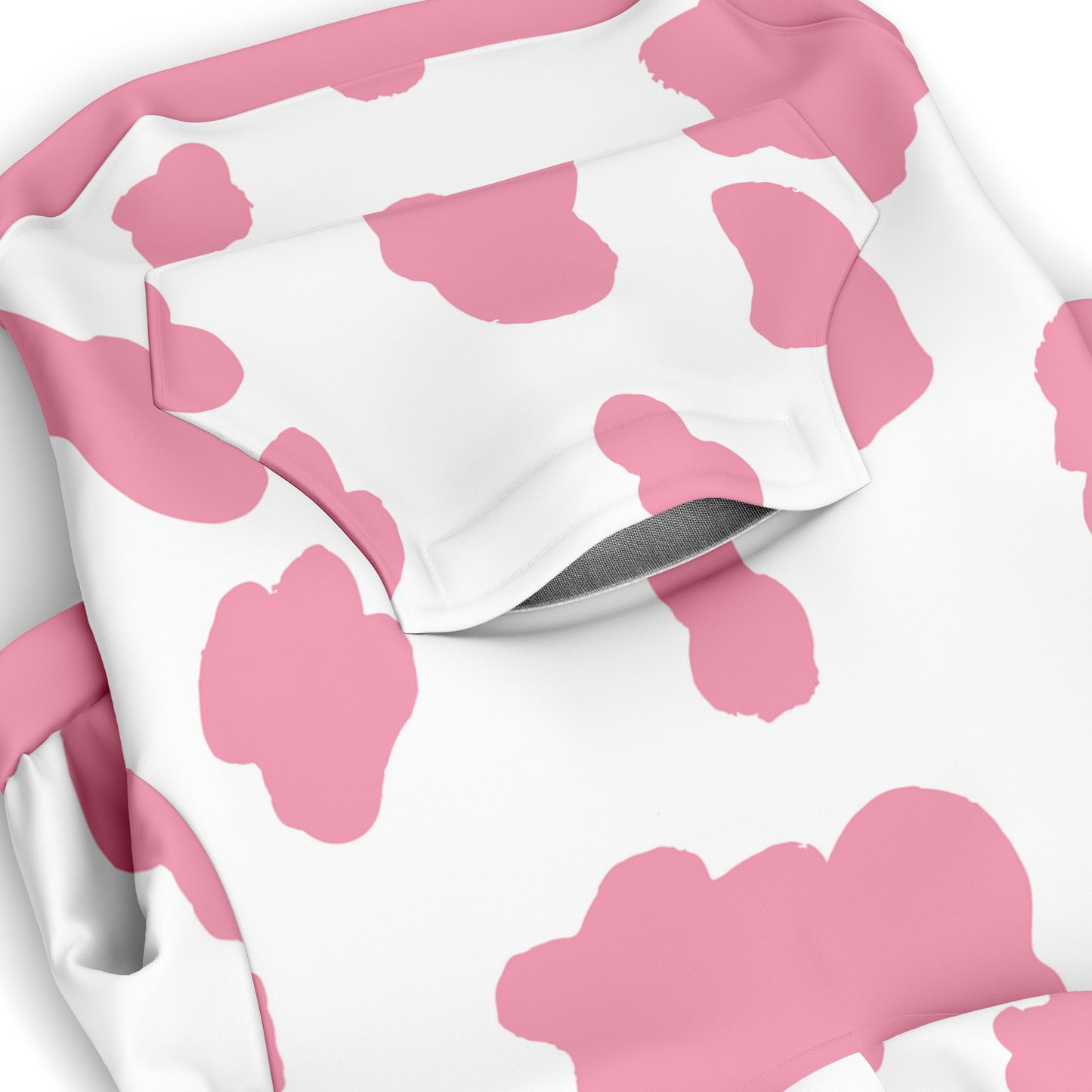 Pocket preview of Pretty-Pink Cow dog hoodie.