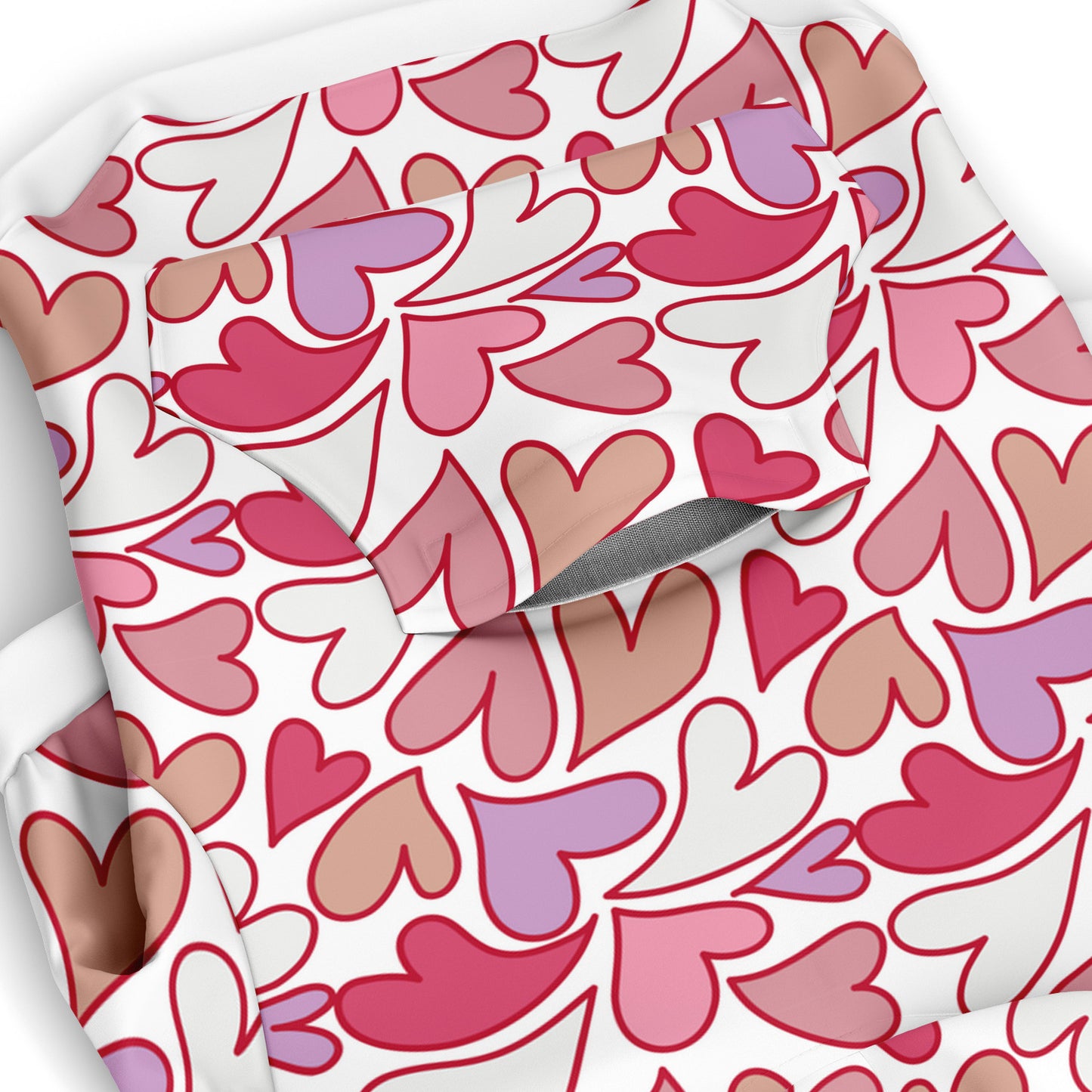 Pocket preview of Pretty-Pink Hearts dog hoodie.