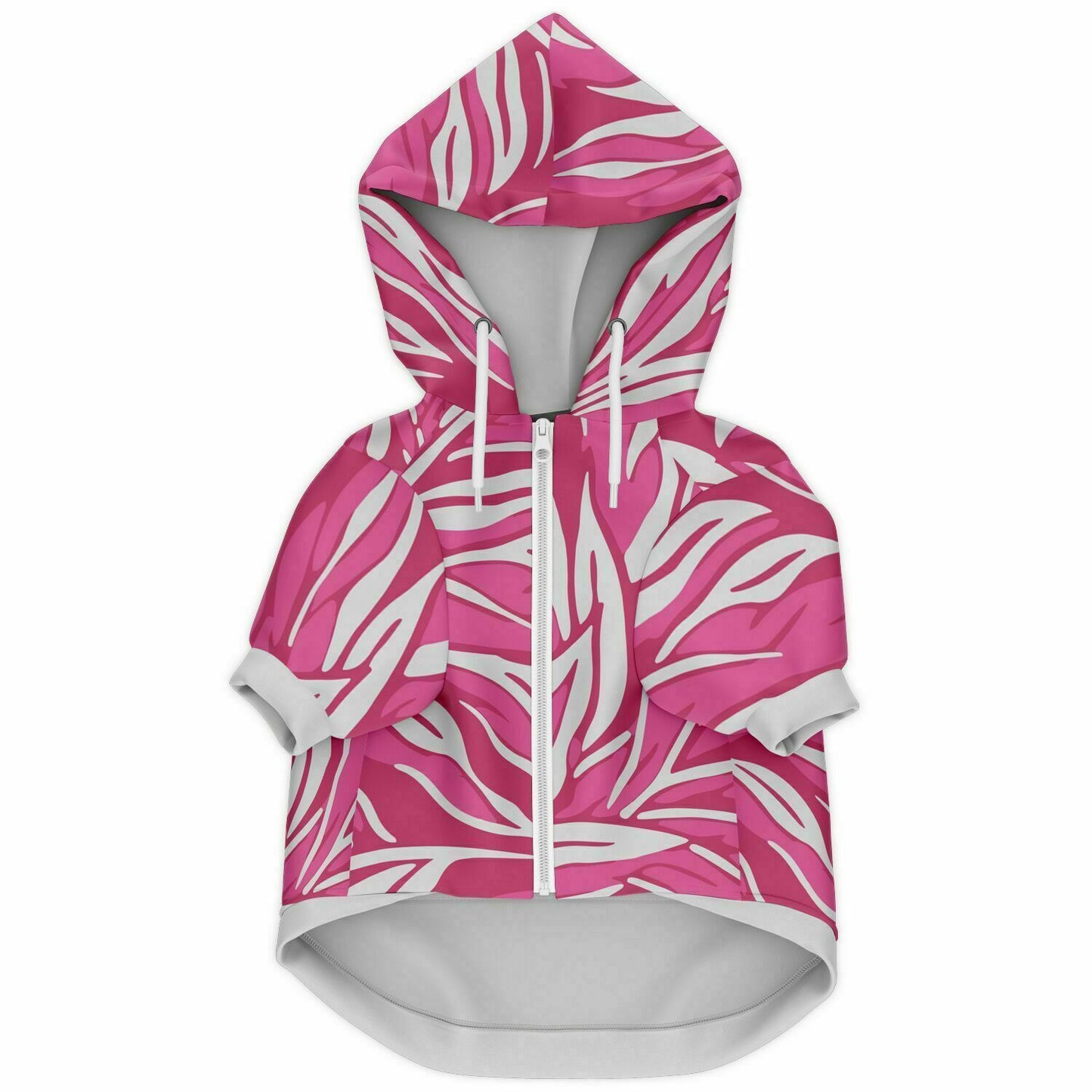 Front preview of Pretty-Pink Leaf dog hoodie.