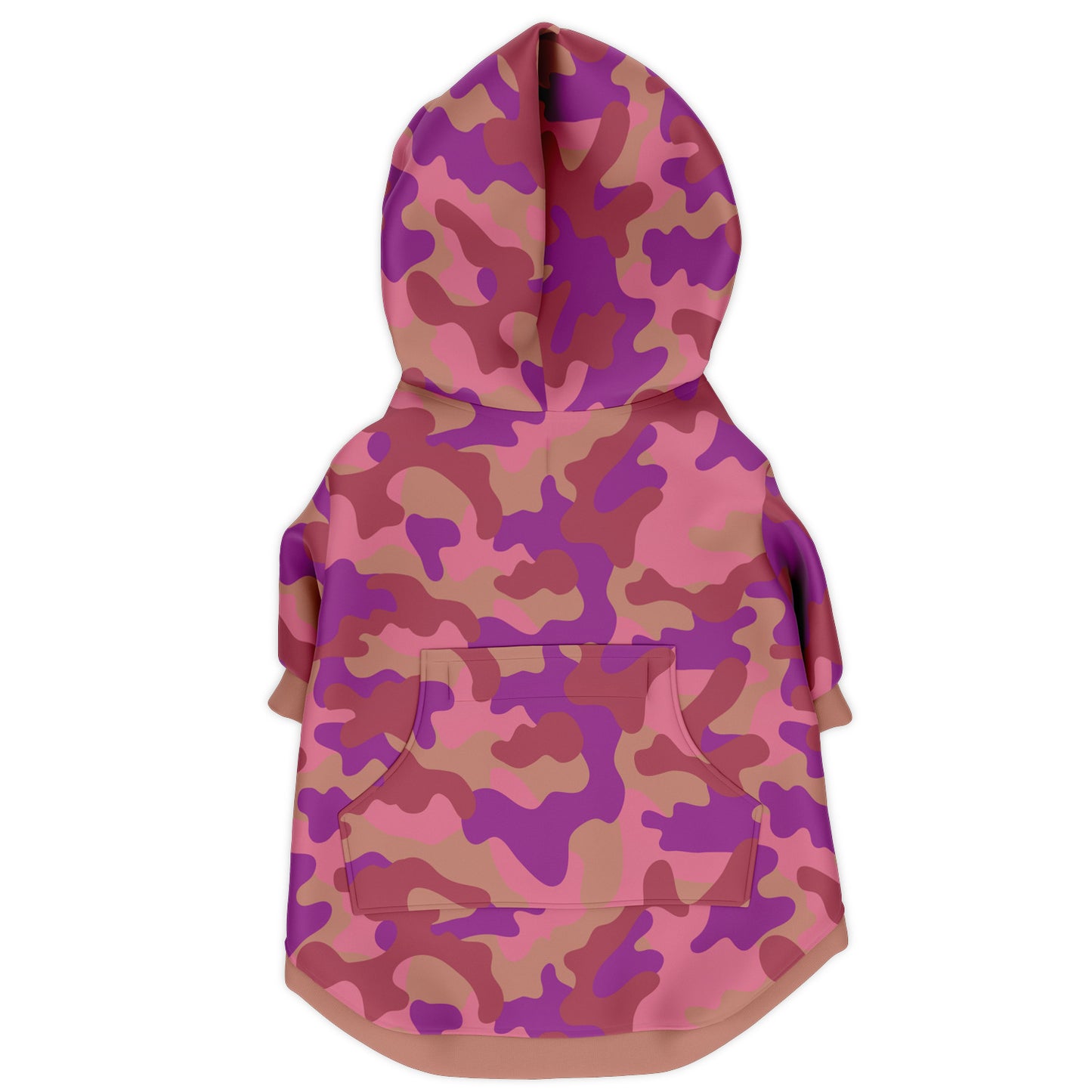 Back preview of Prism-Pink Camo dog hoodie.