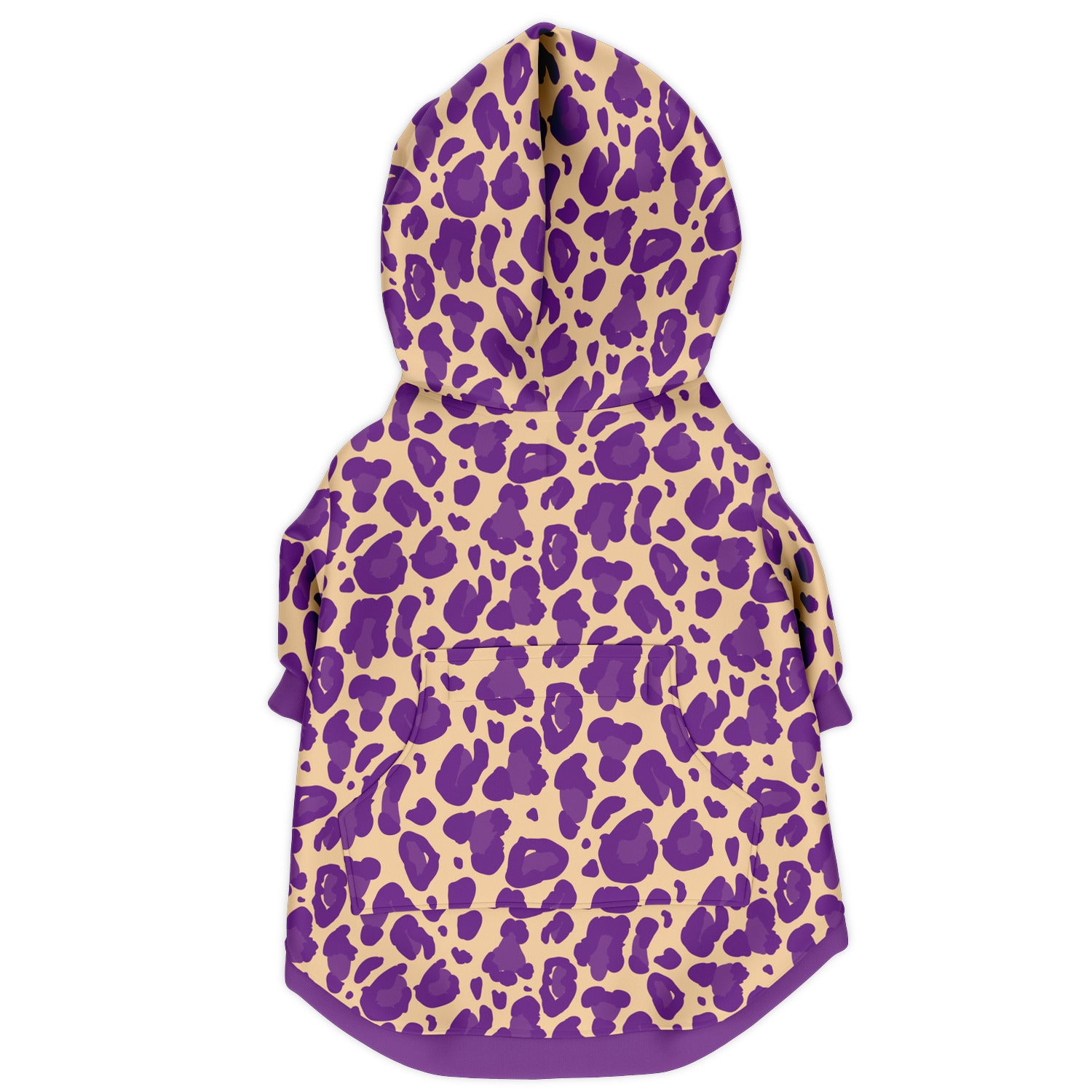 Back preview of Purple-Berry Leopard dog hoodie.