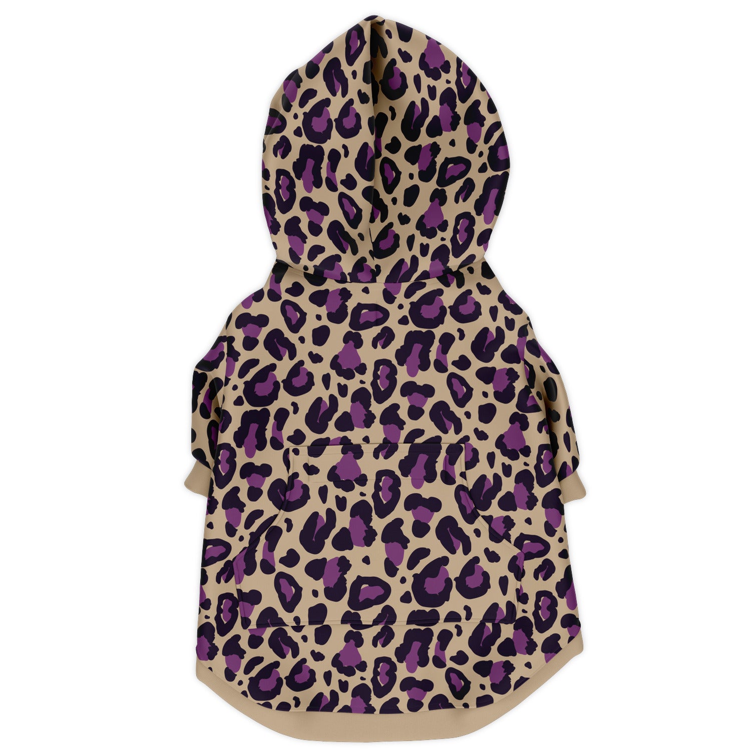 Back preview of Purple Leopard dog hoodie.