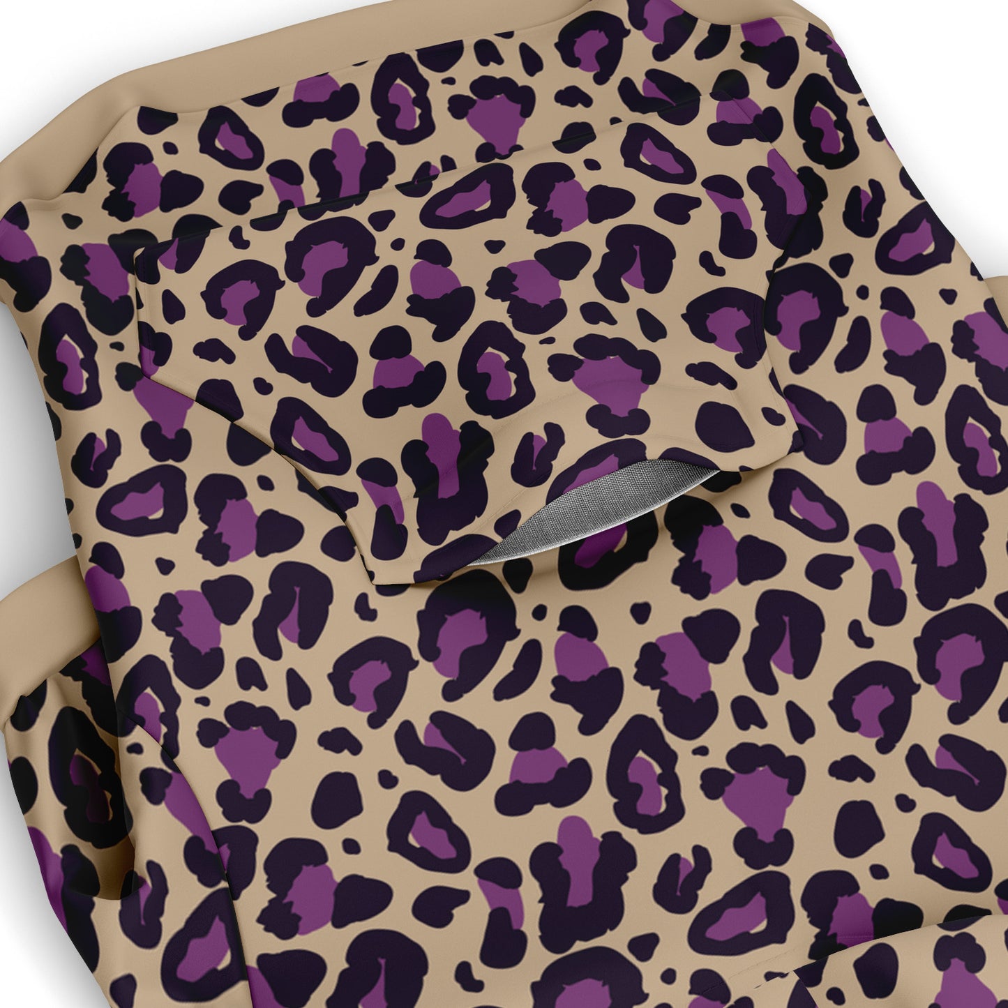 Pocket preview of Purple Leopard dog hoodie.