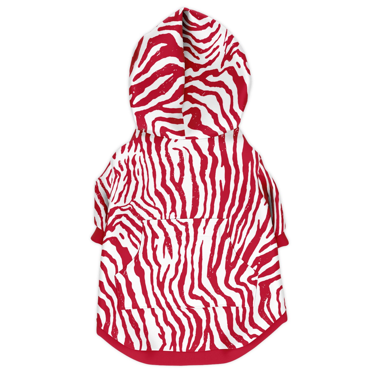 Back preview of Red Zebra dog hoodie.