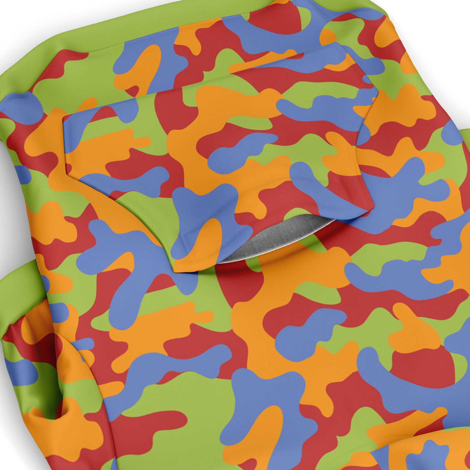 Pocket preview of Rocky-Mountain Camo dog hoodie.