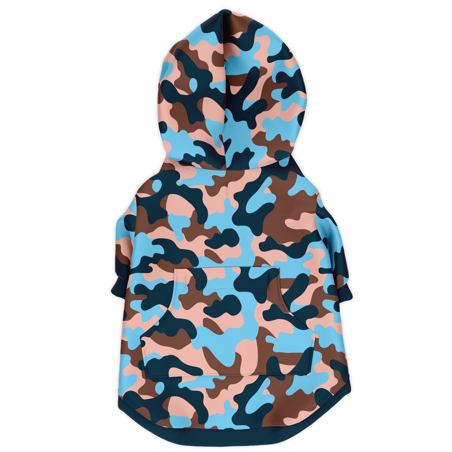 Back preview of Salmon-Swirl Camo dog hoodie.