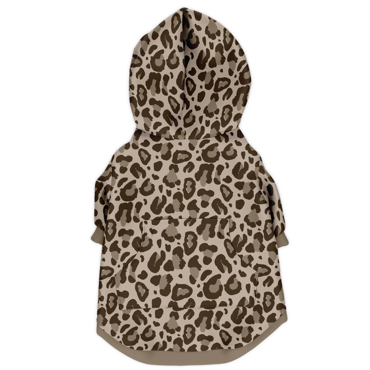 Back preview of Sepia Leopard dog hoodie.