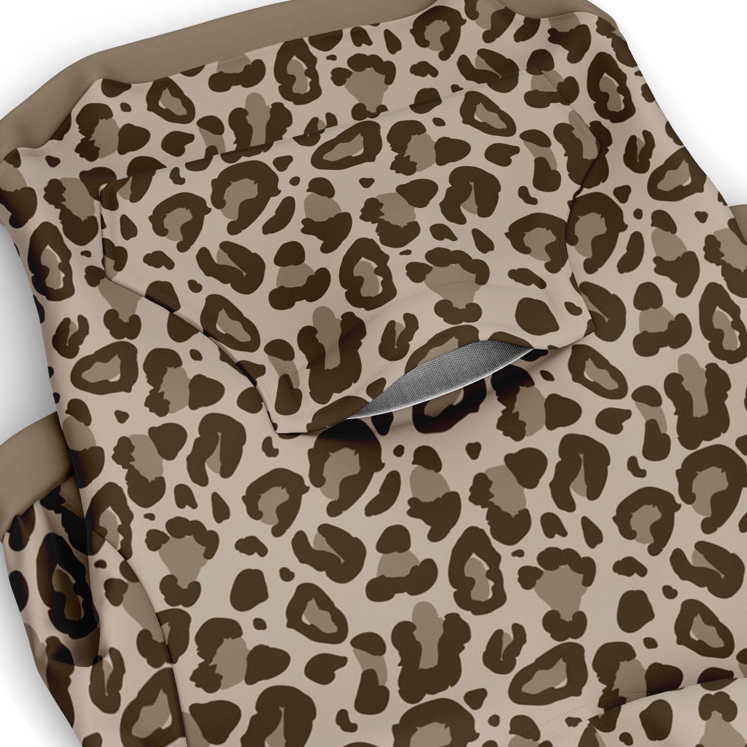 Pocket preview of Sepia Leopard dog hoodie.