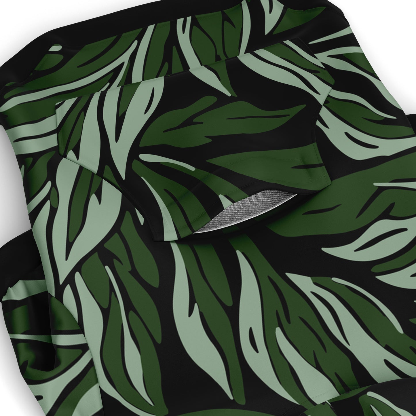 Pocket preview of Shadow-Green Leaf dog hoodie.