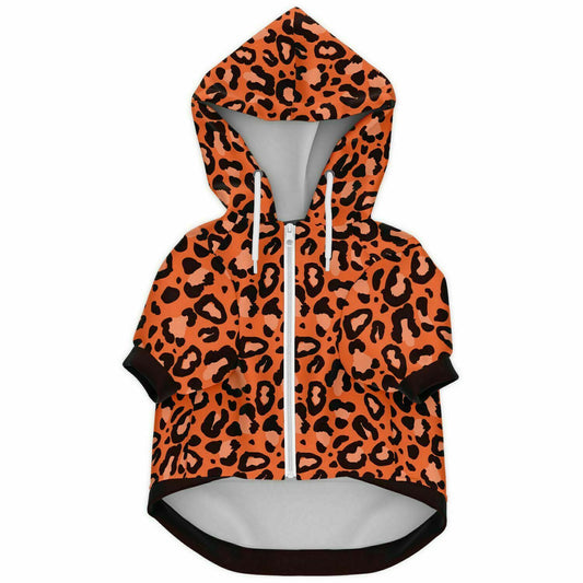 Front preview of Tiger Leopard dog hoodie.