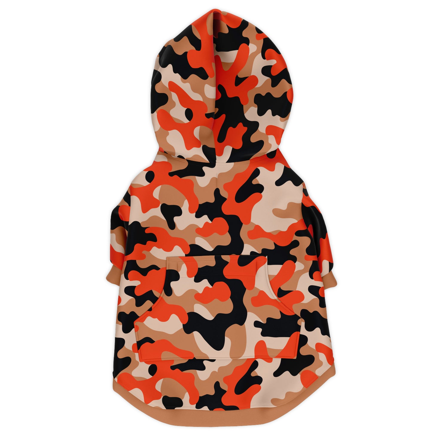 Back preview of Tiger-Sand Camo dog hoodie.