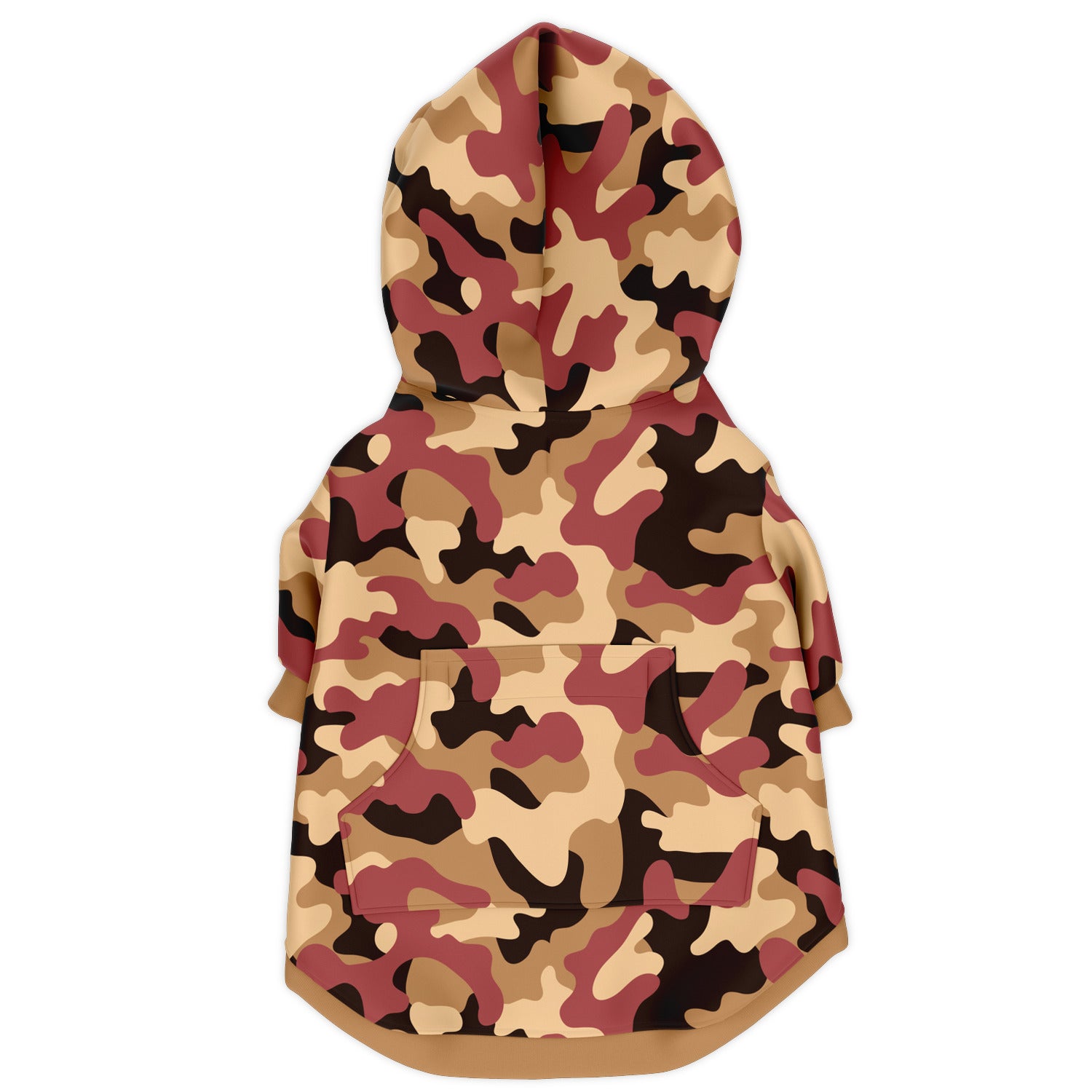 Back preview of Toffee-Coffee Camo dog hoodie.