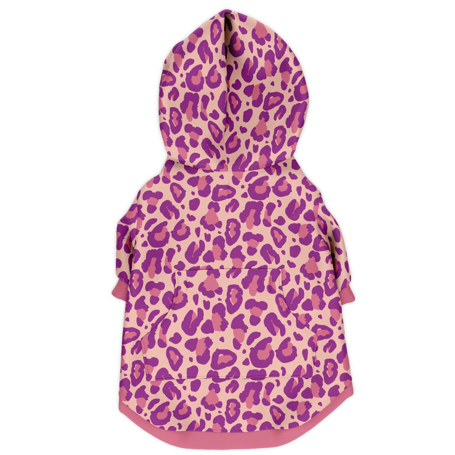 Back preview of Very-Berry Leopard dog hoodie.