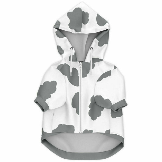 GREY COW DOG HOODIE