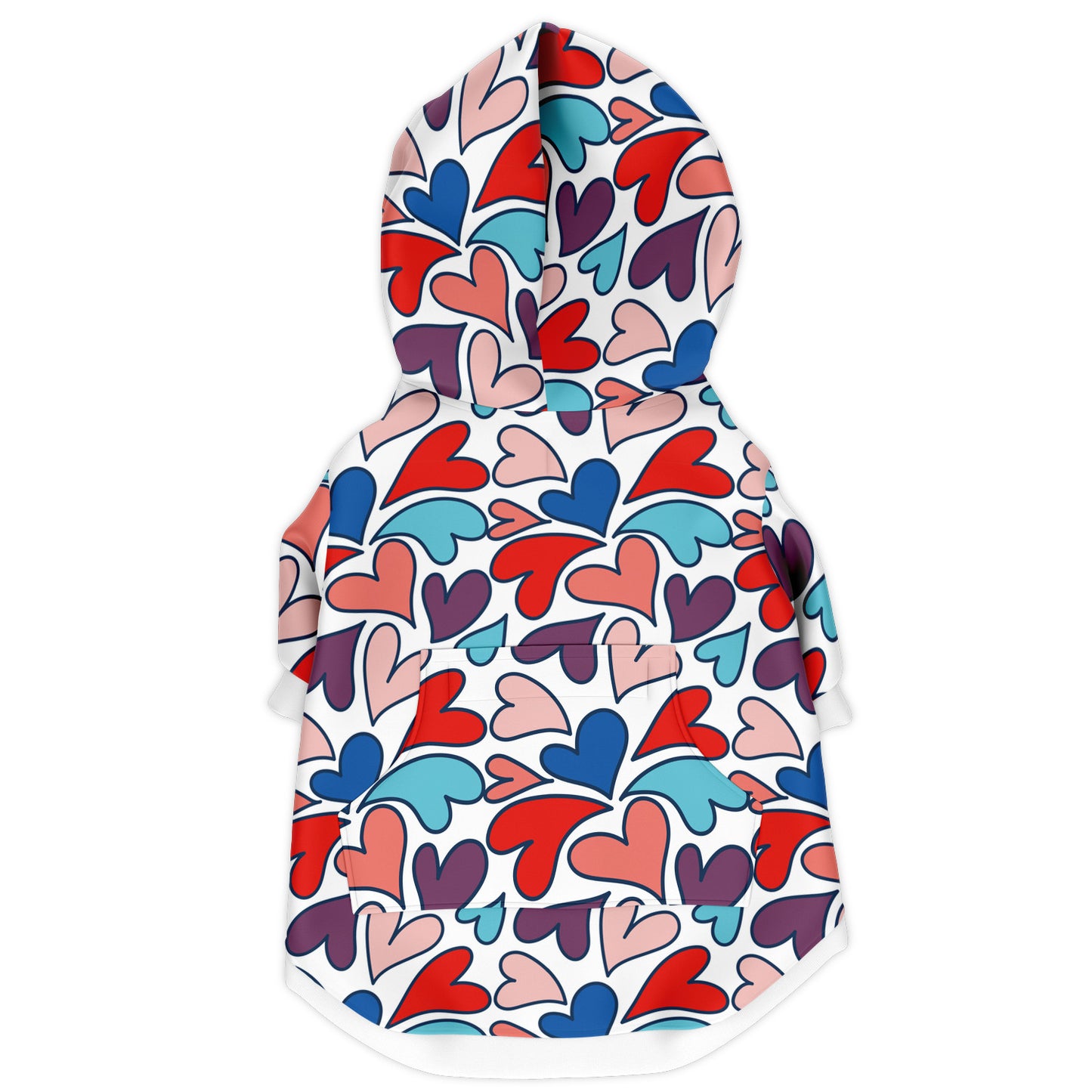 FRENCH KISS HEARTS DOG HOODIE