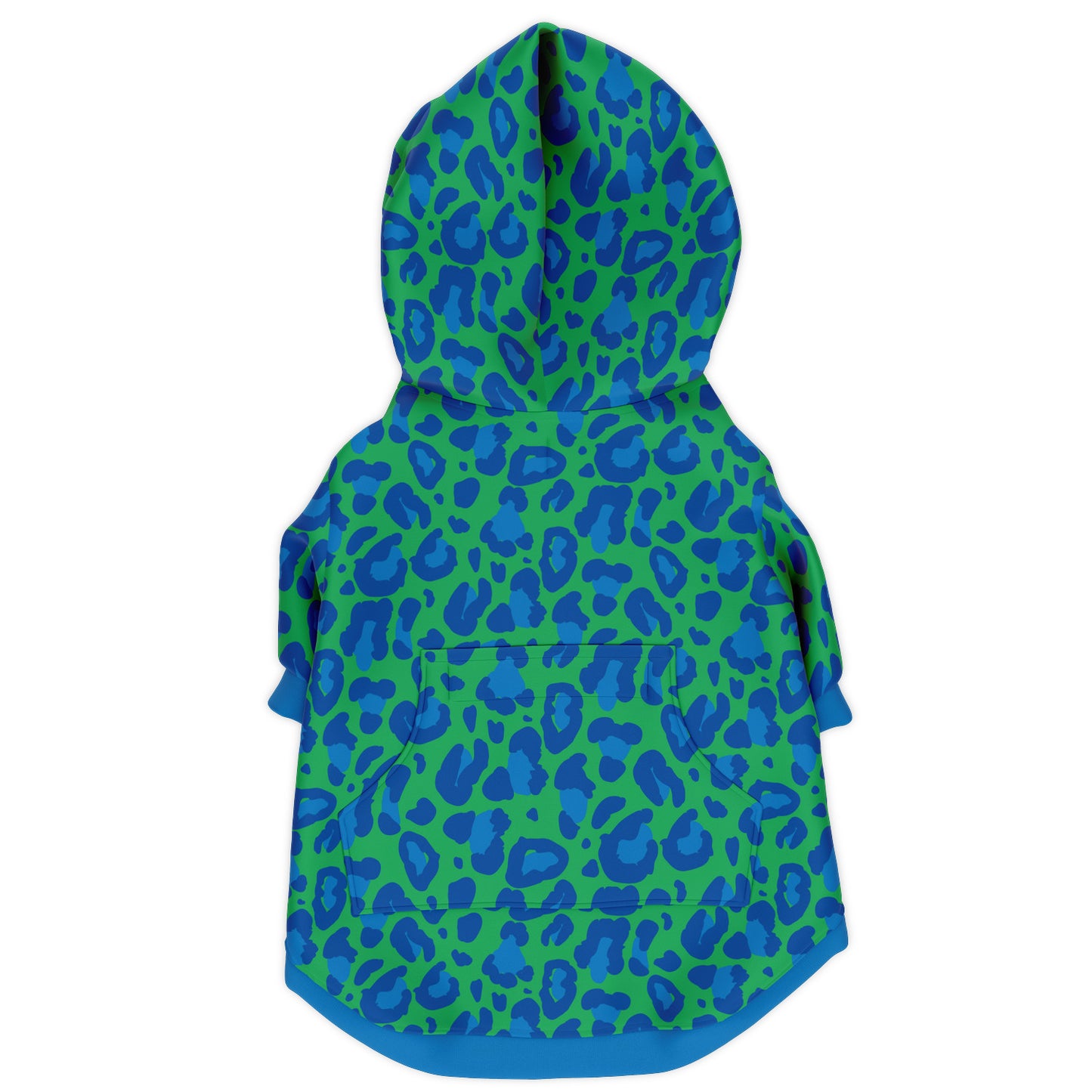 TURQUOISE LEOPARD DOG HOODIE